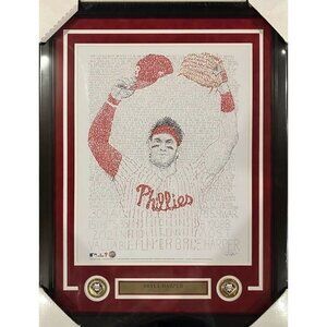 Bryce Harper Word Art Career Stats 16x20 Framed